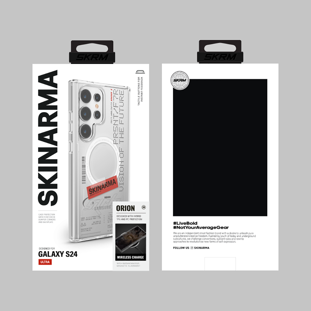 SkinArma Galaxy S24 Ultra M-safe Şarj Özellikli Yazı Desenli Airbag Tasarımlı Orion Kılıf SkinArma Galaxy S24 Ultra M-safe Şarj Özellikli Yazı Desenli Airbag Tasarımlı Orion Kılıf